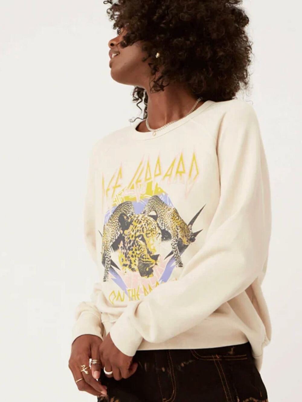 Free People DAYDREAMER Def Leppard Sweatshirt 1987 LARGE